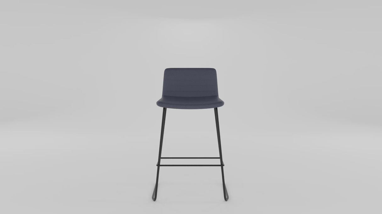 RL Pixel Fabric Upholstered Sled Base Counter Stool