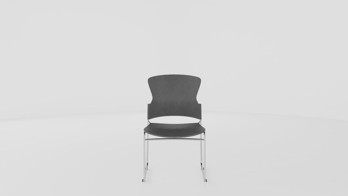 RL Zola Chrome Sled Base Stackable Visitor Chair