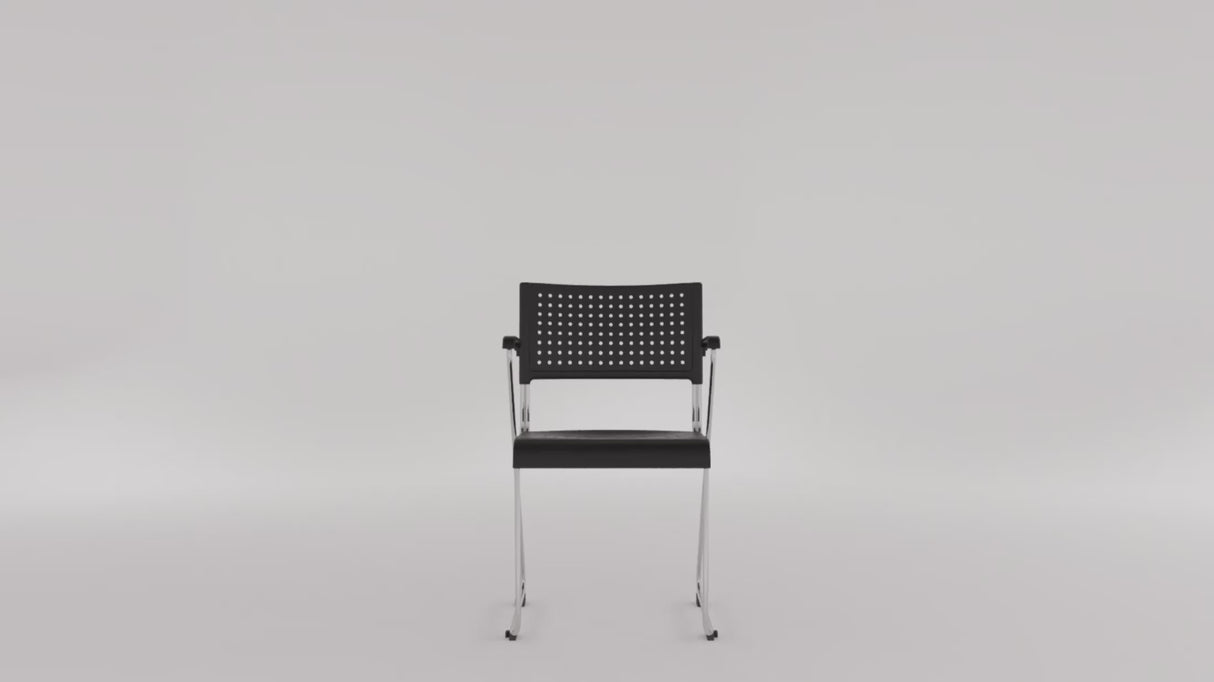 RL Wimbledon Stackable Chrome Sled Base Visitor Armchair