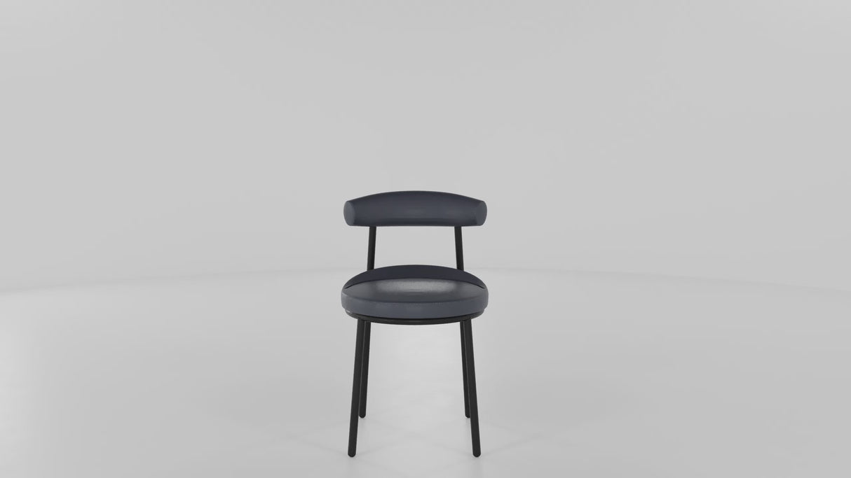 RL Nyx PU Leather Upholstered Black Metal Base Breakout Chair