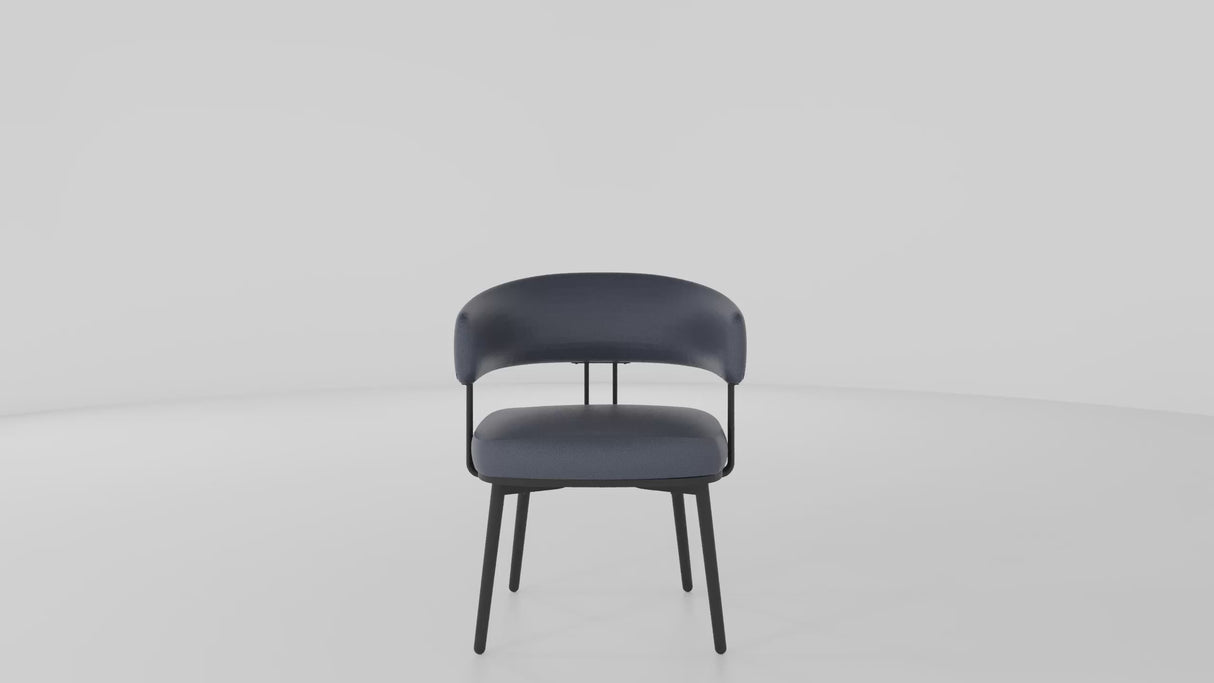 RL Hera PU Leather Upholstered Black Metal Base Breakout Chair