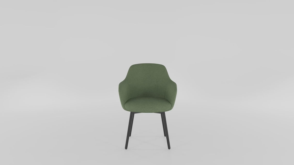 RL Aspen Fabric Upholstered 4 Metal Leg Visitor Tub Chair