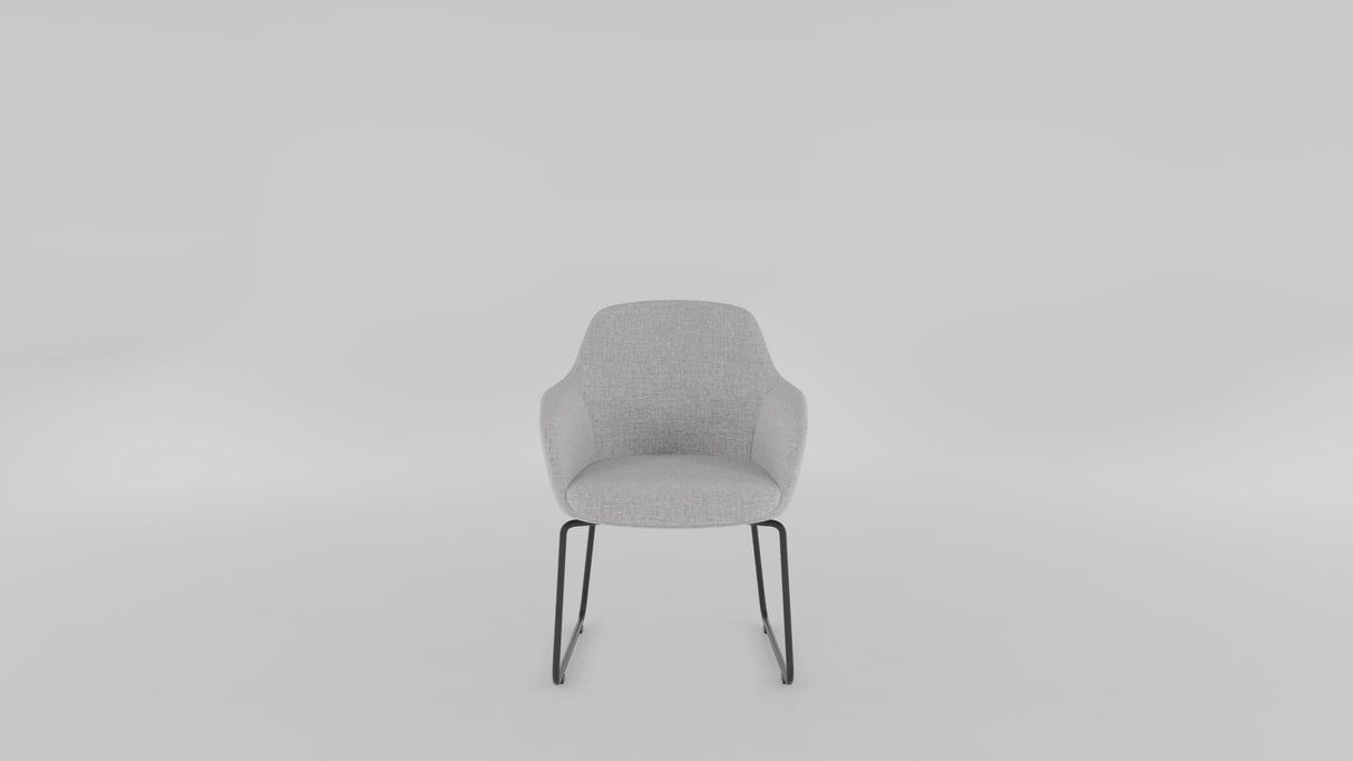 RL Aspen Fabric Upholstered Metal Sled Base Visitor Tub Chair