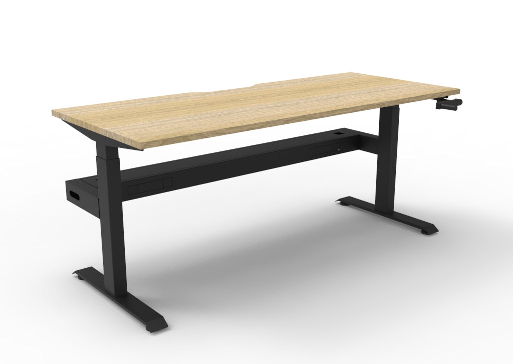 RL Boost Crank Single User Manual Height Adjustable Desk with Cable Tray