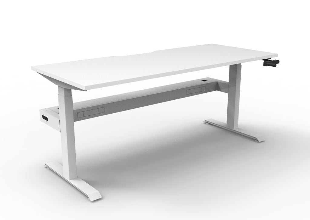 RL Boost Crank Single User Manual Height Adjustable Desk with Cable Tray