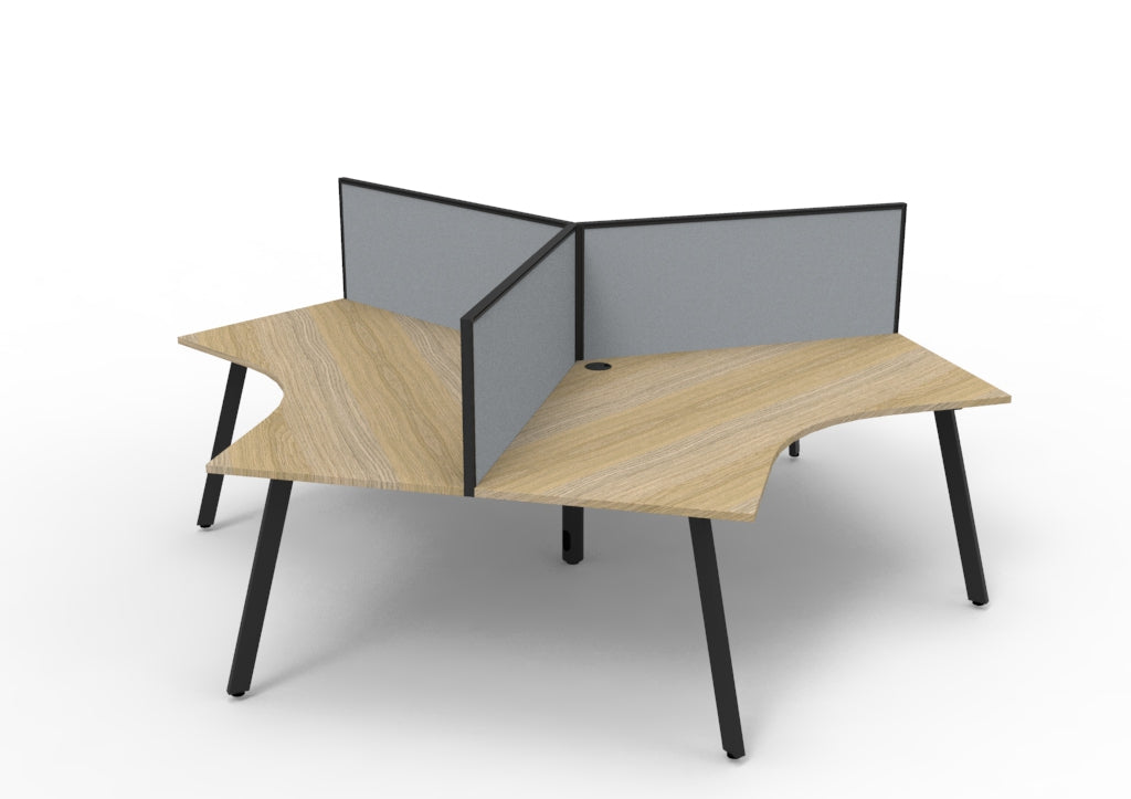 RL Infinity 120 Degree Workstation for 3 Users with Aluminium Framed Screen