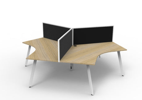 RL Infinity 120 Degree Workstation for 3 Users with Aluminium Framed Screen