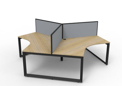 RL Infinity 120 Degree Loop Leg 3 User Workstation with Aluminium Framed Screen