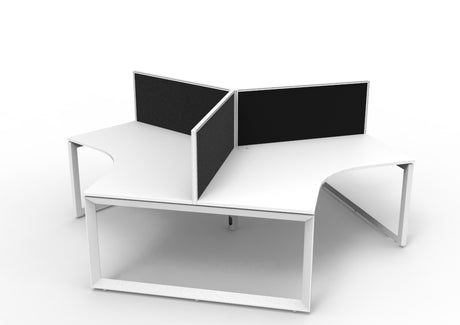 RL Infinity 120 Degree Loop Leg 3 User Workstation with Aluminium Framed Screen