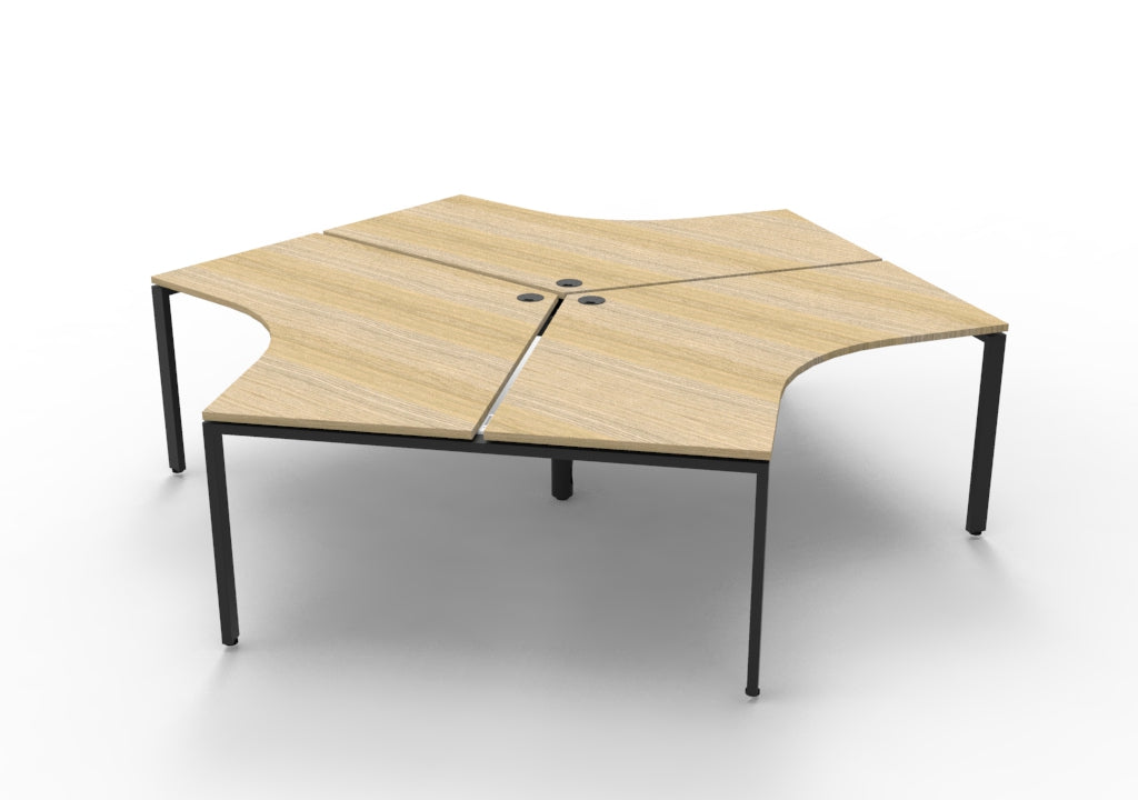 RL Infinity 120 Degree Profile Leg System Desk for 3 Users
