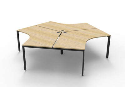 RL Infinity 120 Degree Profile Leg System Desk for 3 Users