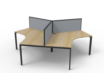 RL Infinity 120 Degree Profile Leg Workstation for 3 Users with Framed Screen