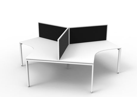 RL Infinity 120 Degree Profile Leg Workstation for 3 Users with Framed Screen