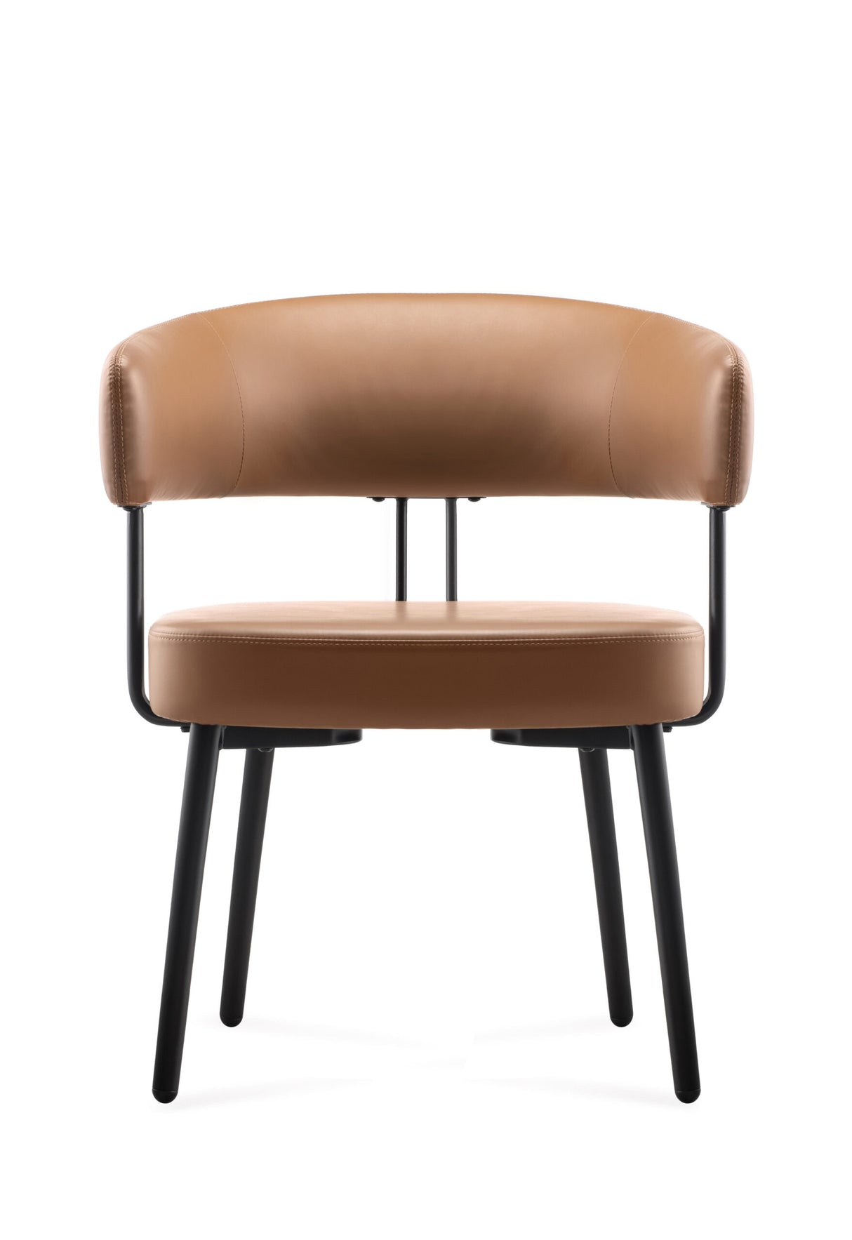RL Hera PU Leather Upholstered Black Metal Base Breakout Chair