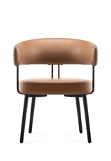 RL Hera PU Leather Upholstered Black Metal Base Breakout Chair