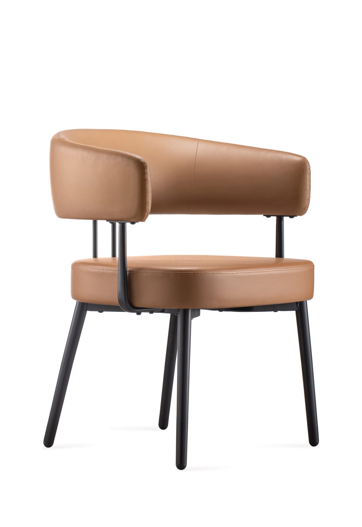 RL Hera PU Leather Upholstered Black Metal Base Breakout Chair