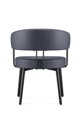 RL Hera PU Leather Upholstered Black Metal Base Breakout Chair