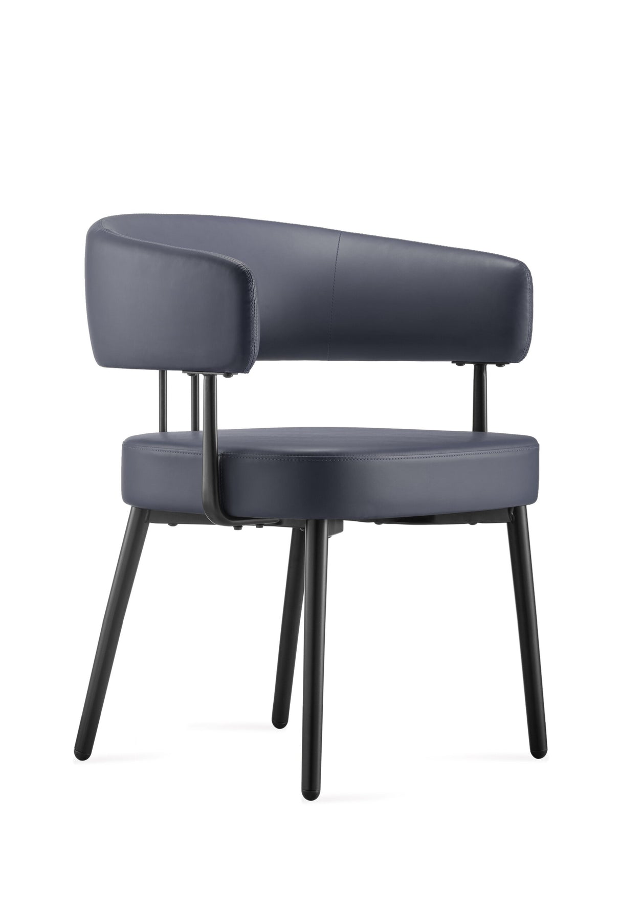 RL Hera PU Leather Upholstered Black Metal Base Breakout Chair