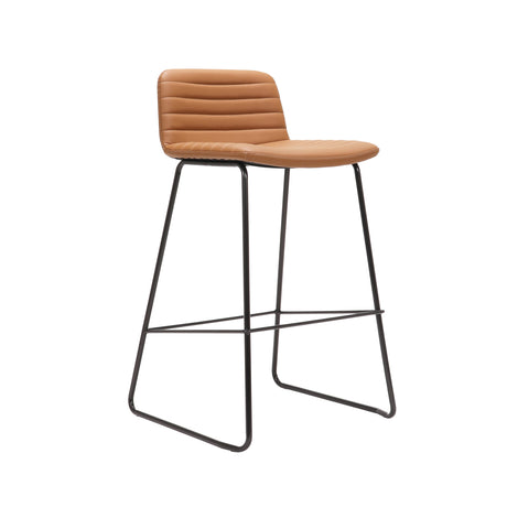 RL Pixel PU Leather Upholstered Sled Base Counter Stool