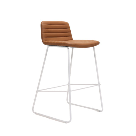 RL Pixel PU Leather Upholstered Sled Base Counter Stool