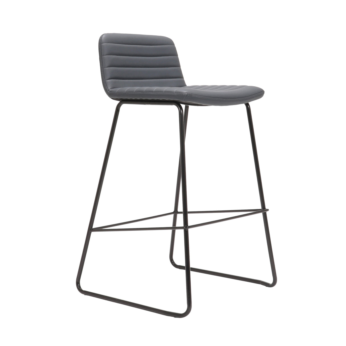 RL Pixel PU Leather Upholstered Sled Base Counter Stool