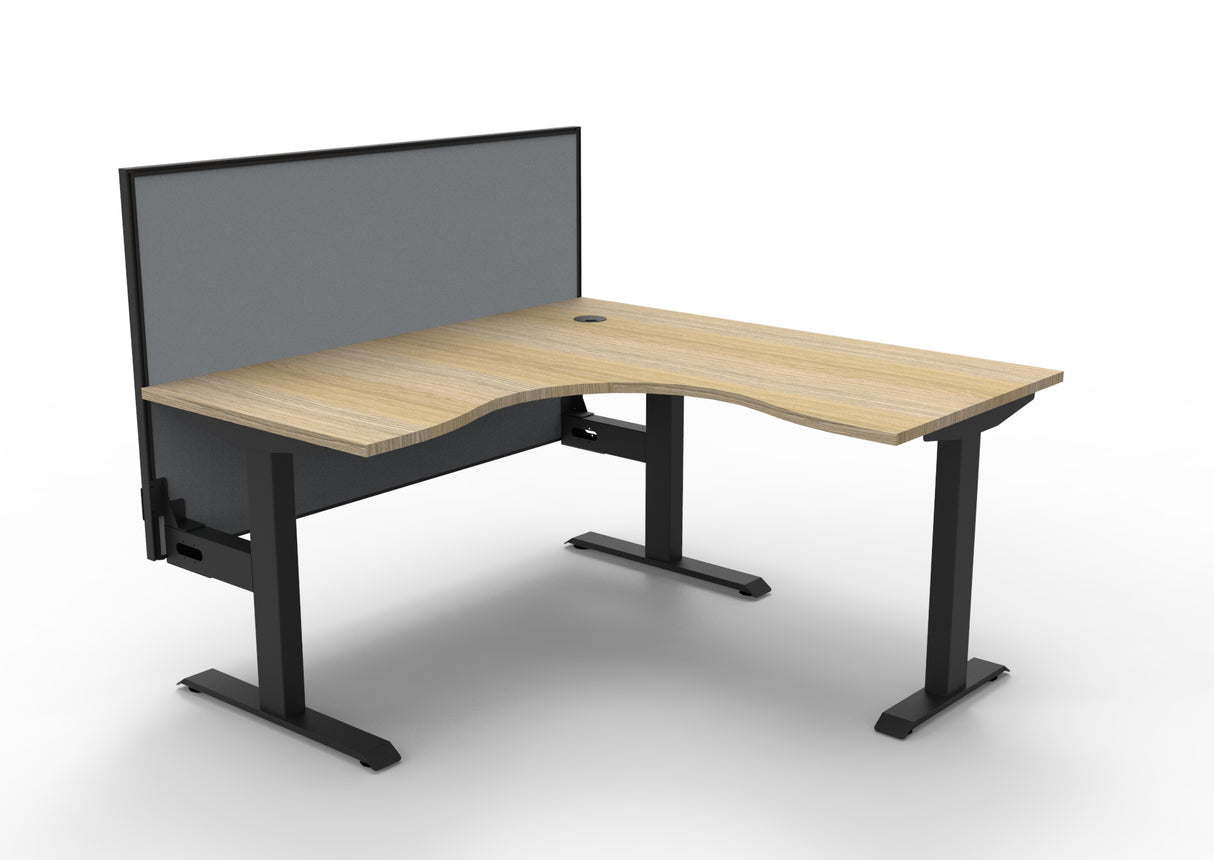 RL Boost Static Corner Desk with Aluminium Framed Screen