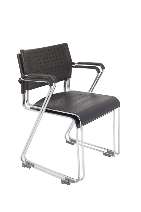 RL Wimbledon Stackable Chrome Sled Base Visitor Armchair