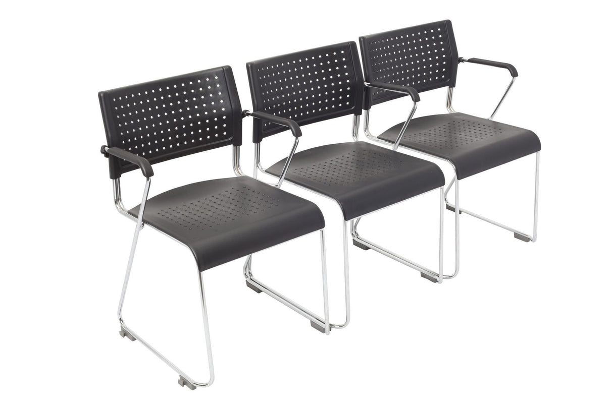 RL Wimbledon Stackable Chrome Sled Base Visitor Armchair
