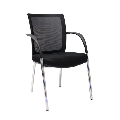 RL WMV Chrome 4 Leg Meshback Visitor Armchair