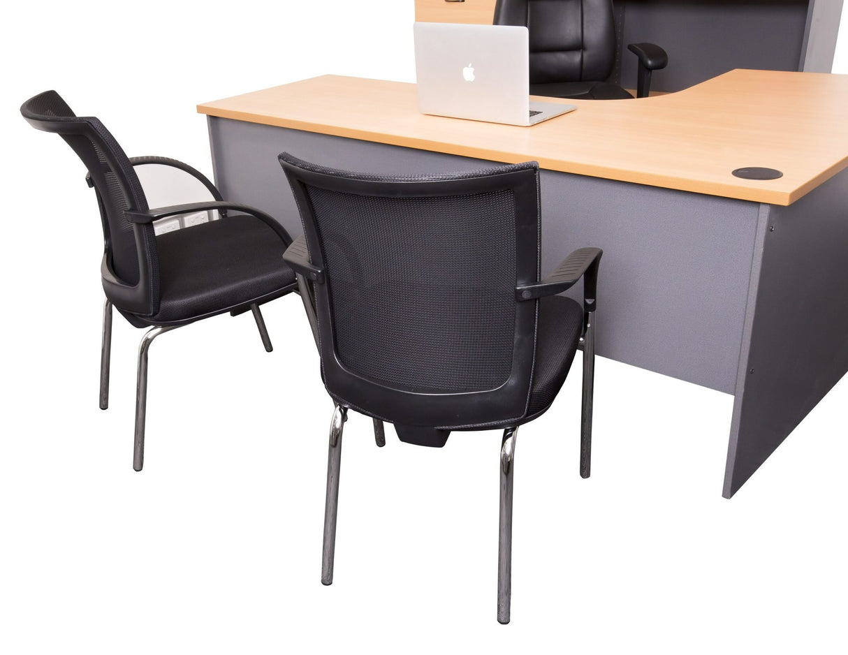RL WMV Chrome 4 Leg Meshback Visitor Armchair