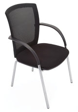 RL WMV Chrome 4 Leg Meshback Visitor Armchair