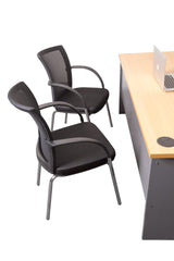 RL WMV Chrome 4 Leg Meshback Visitor Armchair