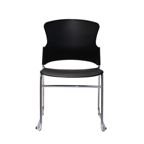 RL Zing Chrome Sled Base Stackable Visitor Armchair