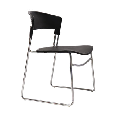 RL Zola Chrome Sled Base Stackable Visitor Chair