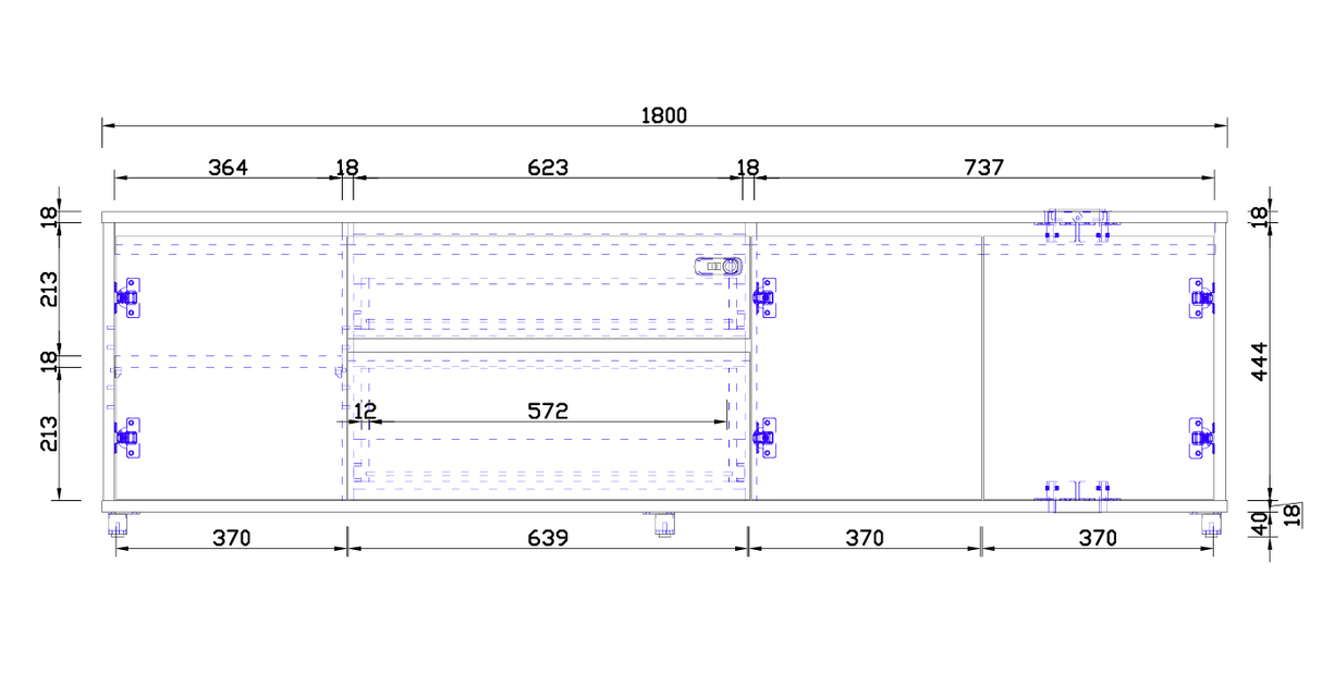 RL Executive Height Adjustable 3 Door 2 Drawer Credenza