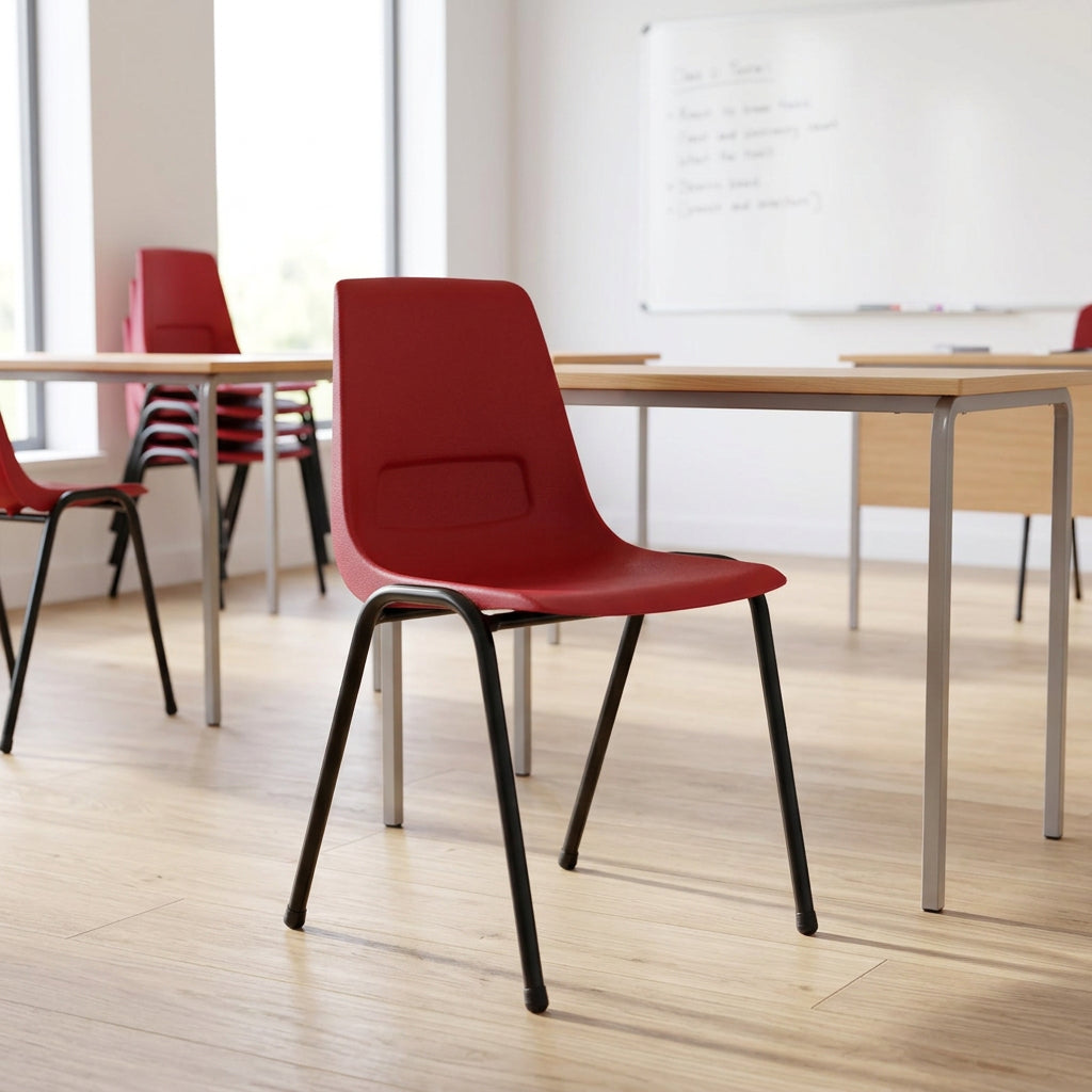 MA Shell Stackable Metal 4 Leg Visitor Chair