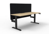 RL Boost Crank Single User Height Adjustable Workstation with Black Eco Panel Screen