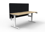 RL Boost Crank Single User Height Adjustable Workstation with Black Eco Panel Screen
