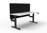 RL Boost Crank Single User Height Adjustable Workstation with Black Eco Panel Screen