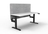 RL Boost Crank Single User Height Adjustable Workstation with Grey Eco Panel Screen