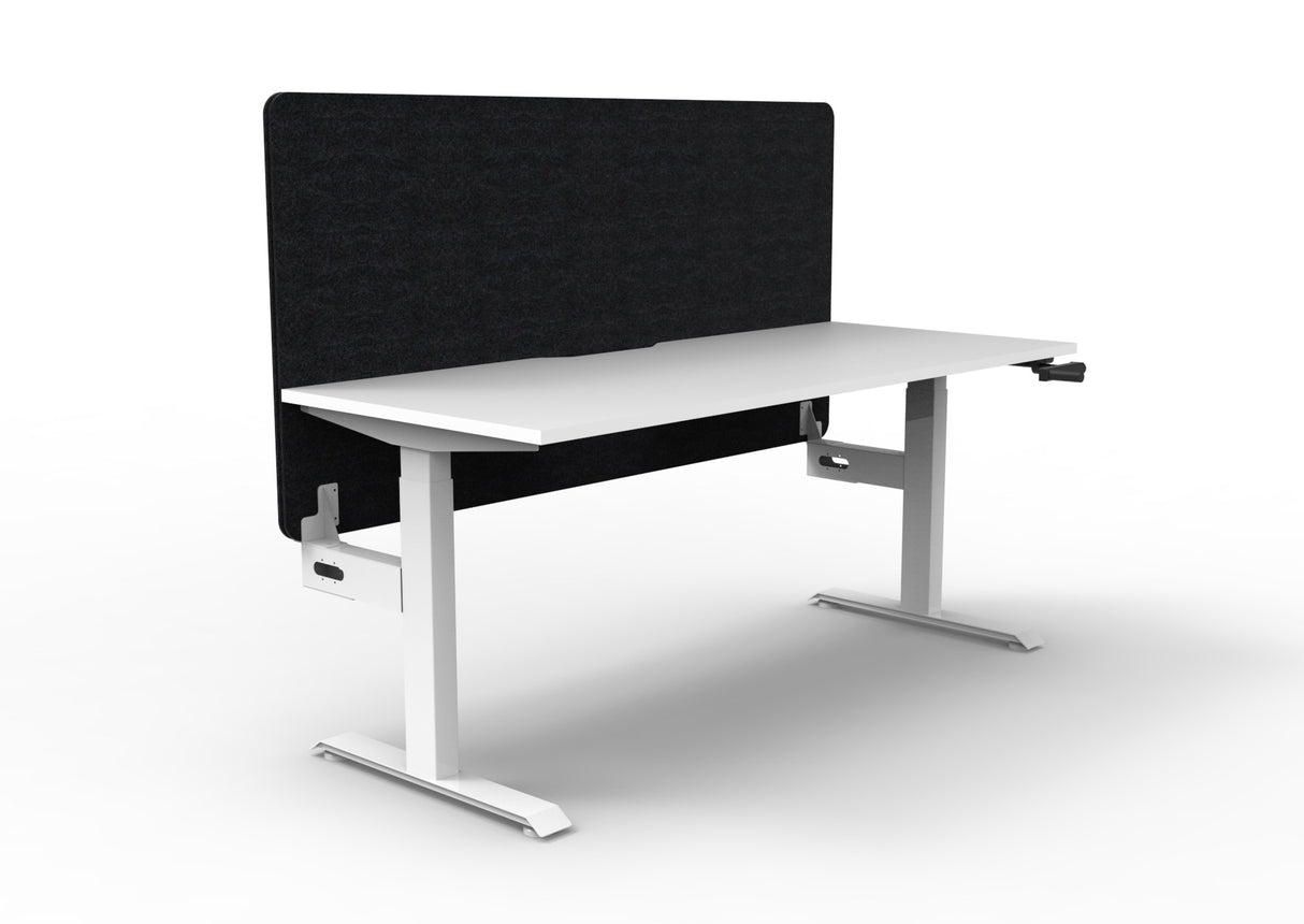 RL Boost Crank Single User Height Adjustable Workstation with Black Eco Panel Screen