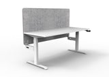 RL Boost Crank Single User Height Adjustable Workstation with Grey Eco Panel Screen