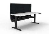 RL Boost Crank Single User Height Adjustable Workstation with Black Eco Panel Screen