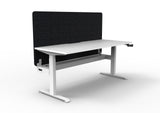 RL Boost Crank Single User Height Adjustable Workstation with Black Eco Panel Screen