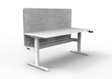 RL Boost Crank Single User Height Adjustable Workstation with Grey Eco Panel Screen