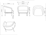 RL Cosmos Fabric Upholstered 1 Seater Breakout Sofa