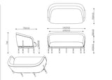 RL Cosmos Fabric Upholstered 2 Seater Breakout Sofa