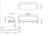 RL Cosmos Fabric Upholstered 3 Seater Breakout Sofa