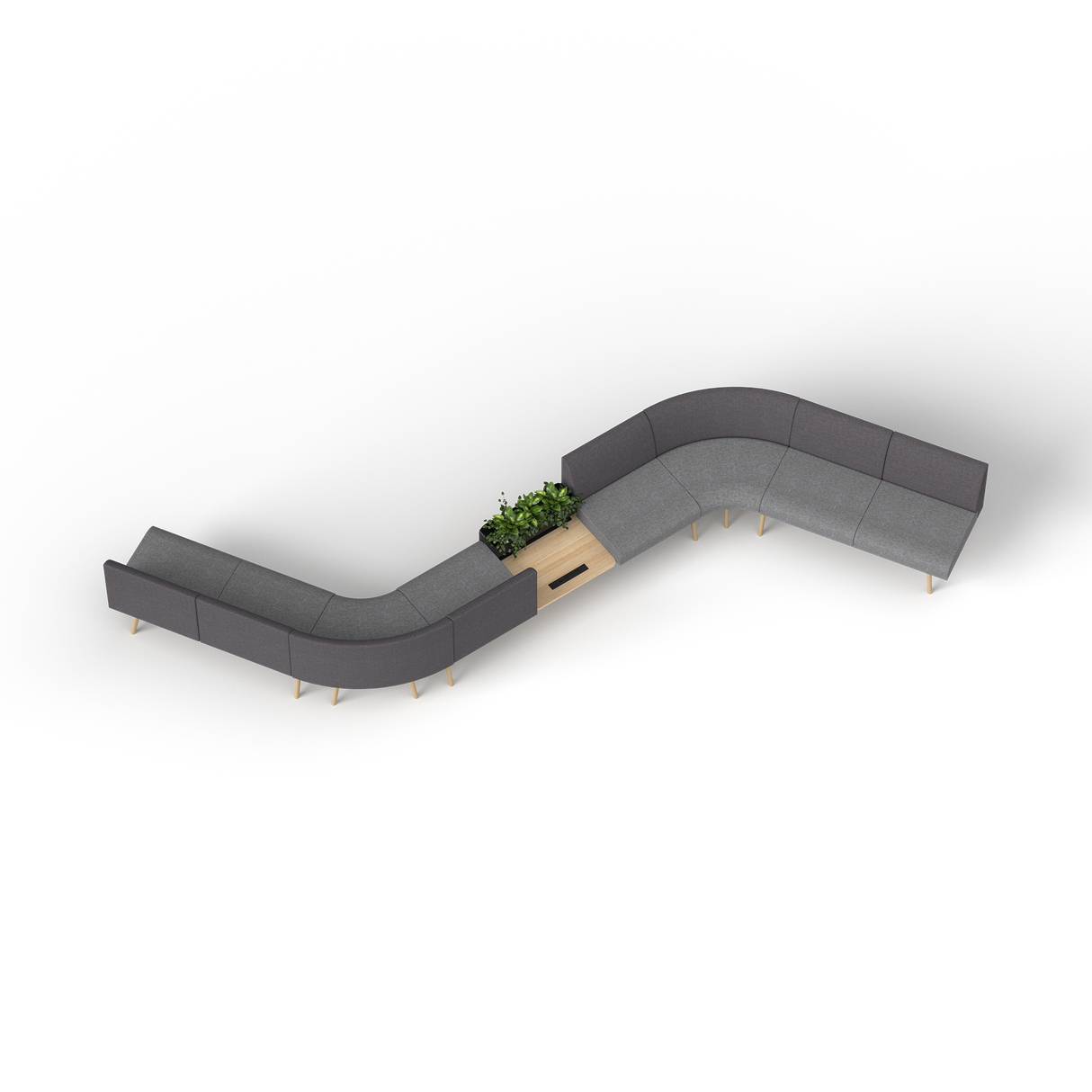 OL Willow Fabric Upholstered 8 Seater S Pattern Reception Area Sofa