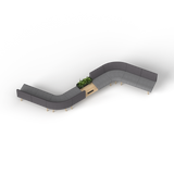 OL Willow Fabric Upholstered 8 Seater S Pattern Reception Area Sofa